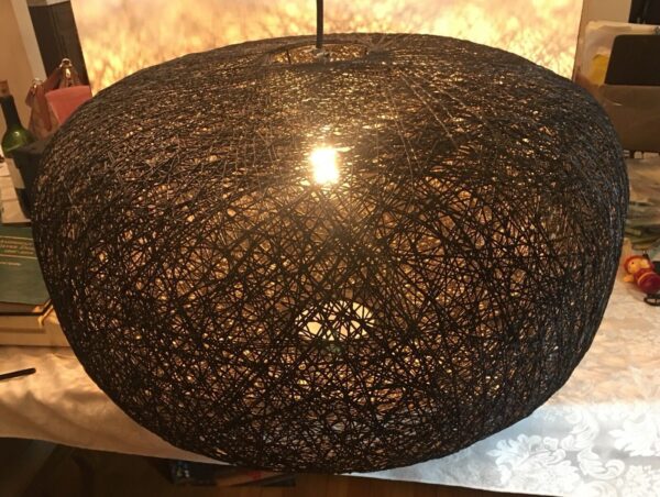 Large Black Rattan Pendant Lights Shade Great For Bar Coffee Shop Restaurant