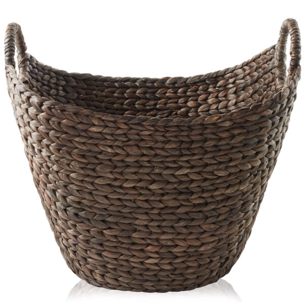 Large Hyacinth Boat Baskets with Handles, Wicker Storage Tote, Laundry, Blankets - Image 3