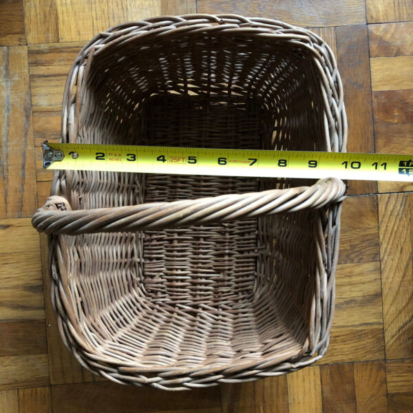 Large Wicker Basket Boho Vintage Hand Woven Gathering Harvest With Handle 10x13" - Image 3