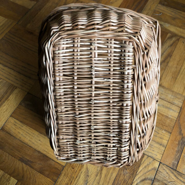 Large Wicker Basket Boho Vintage Hand Woven Gathering Harvest With Handle 10x13" - Image 6