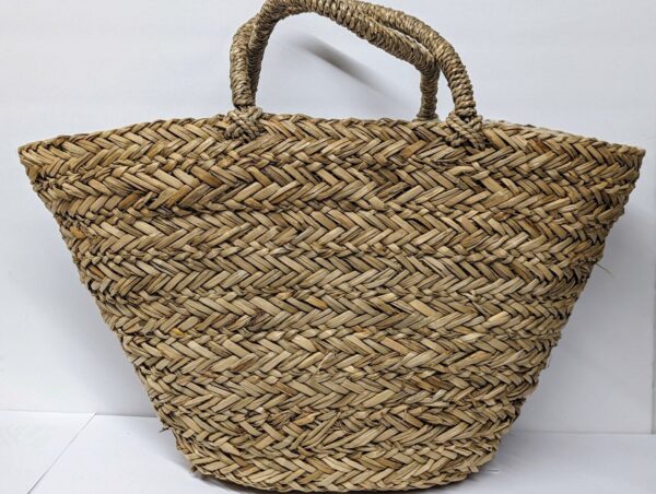 Large Woven Rattan Straw Tote Purse Bag Basket Boho - Image 4