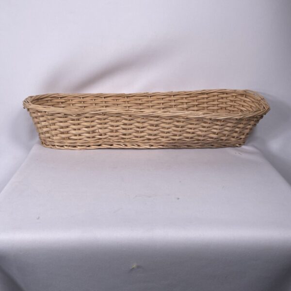 Long Wicker Basket Oval Bread Chips Basket 19”x5.75” Natural BOHO Home Decor. - Image 3