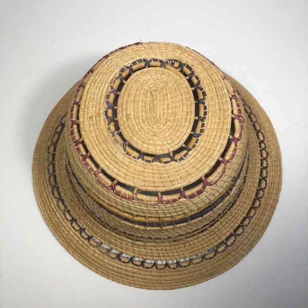 Lot of 3 Hand Woven Basket Shaped Hats For Wall Decor Boho Style Basket Wall - Image 2