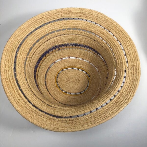 Lot of 3 Hand Woven Basket Shaped Hats For Wall Decor Boho Style Basket Wall - Image 3