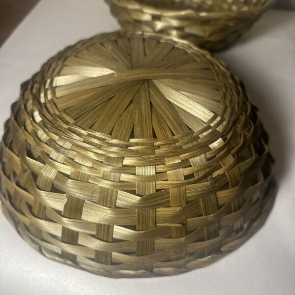 Lot of 4 Bread Baskets, 10" Round Wicker Rattan - Image 4