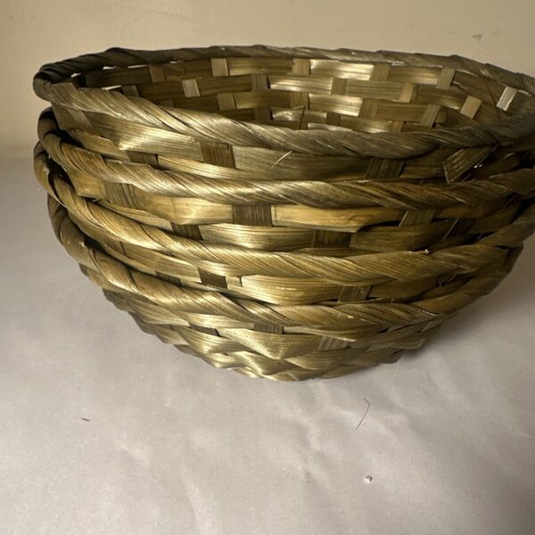 Lot of 4 Bread Baskets, 10" Round Wicker Rattan - Image 5