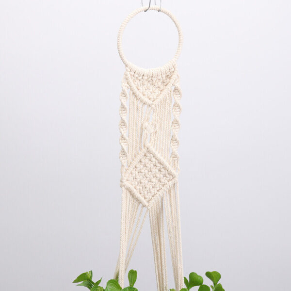 Macrame Hanging Basket Boho Deco Cotton Rope Hanging Basket Flower Pot Plants US - Image 5