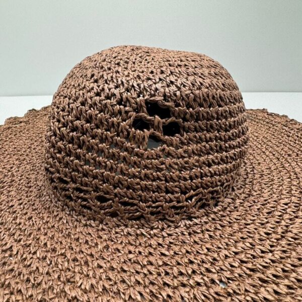 Marcus Adler Hat Brown Paper Basket Woven Womens One Size Boho Neutral Beach - Image 2