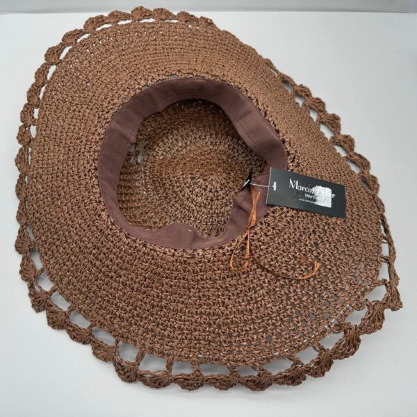 Marcus Adler Hat Brown Paper Basket Woven Womens One Size Boho Neutral Beach - Image 4