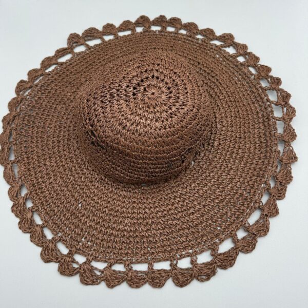 Marcus Adler Hat Brown Paper Basket Woven Womens One Size Boho Neutral Beach