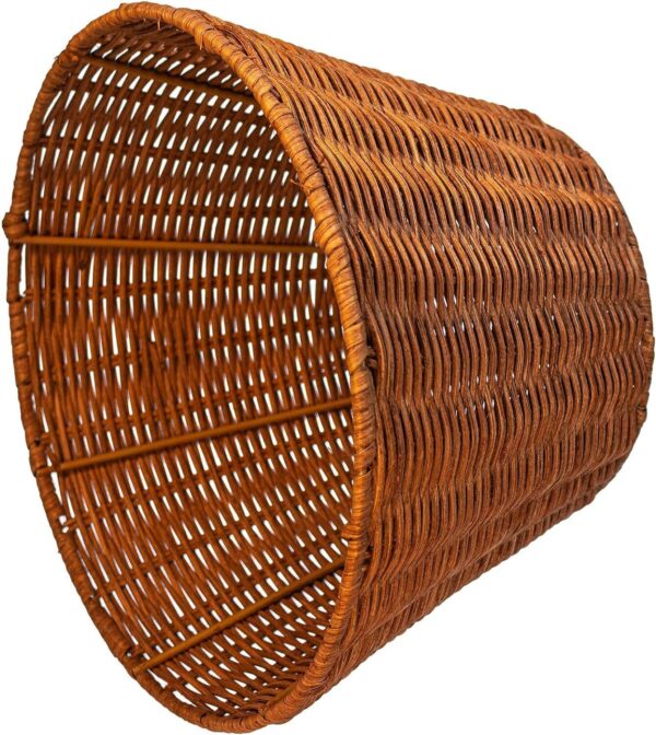 Medium Barrel Rattan Lampshade, Unique Floral Bell Lamp Shade for Table Lamp - Image 2