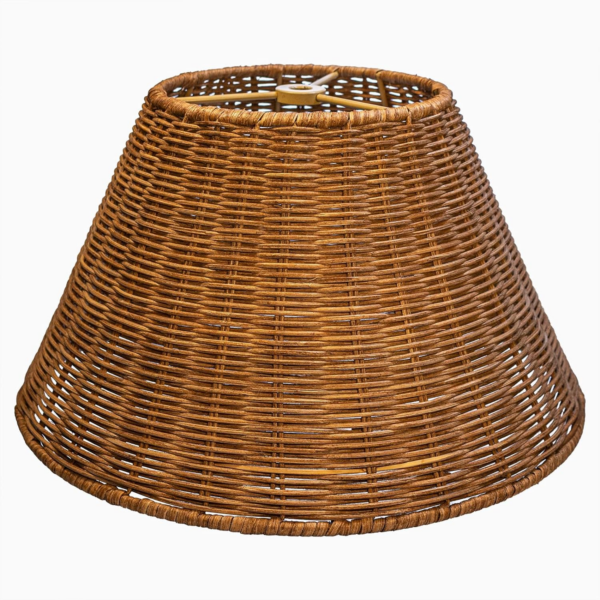 Medium Barrel Rattan Lampshade, Unique Floral Bell Lamp Shade for Table Lamp