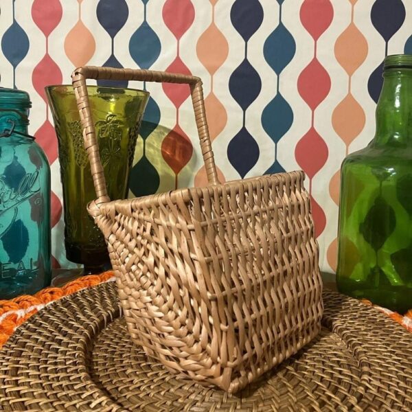 Medium Boho Whicker Hanging Wall Basket - Image 3