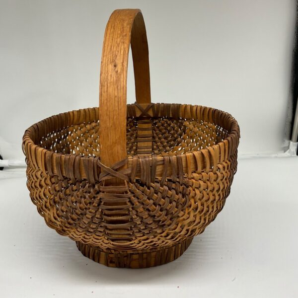 Medium Rustic Gathering Woven Wicker Basket Natural Light Brown Sturdy - Image 3