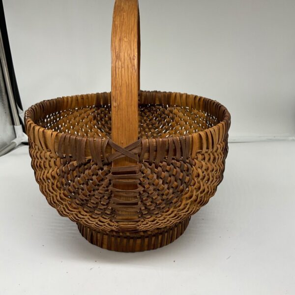 Medium Rustic Gathering Woven Wicker Basket Natural Light Brown Sturdy - Image 5