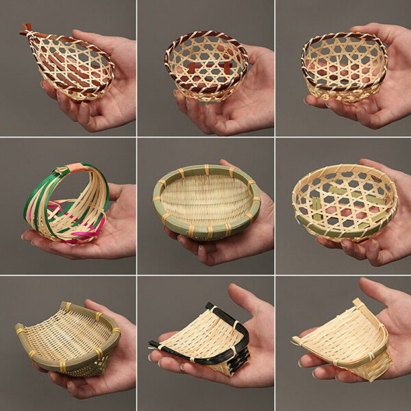 Mini Basket Bamboo Woven Creative Small Fruit Basket Hand-woven Storage Basket