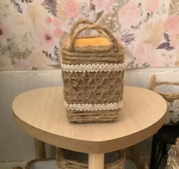 Miniature Barbie Size Jute Basket For 1:6 Scale Dollhouse Decor - Image 4