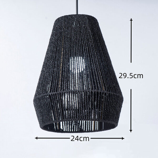 Modern Hanging Lamp Handwoven Rattan Basket Shade For Kitchen Room Hallway - Image 6