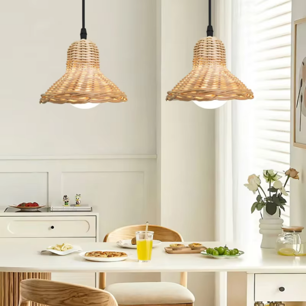 Modern Rattan Shade For Hanging Lamp Chandelier Light Cover Home Hotel Decor NEW - Image 3