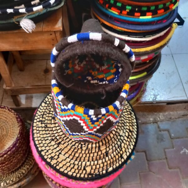 Moroccan basket berber basket african Braiding basket , Handwoven Basket , Boho - Image 2