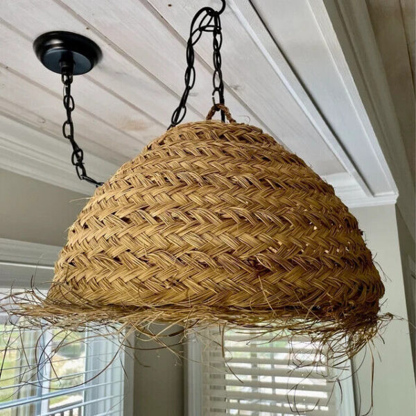 Moroccan Natural Rattan lampshades Suspension Doum straw light pendants