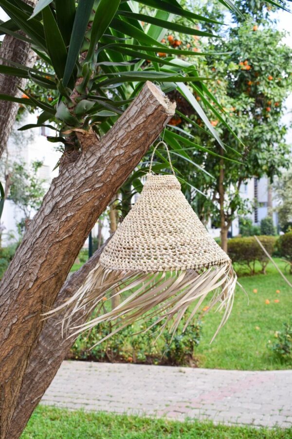 Moroccan pendant lamp, Conical lamp Wicker lampshade, Rattan lamp shade - Image 4