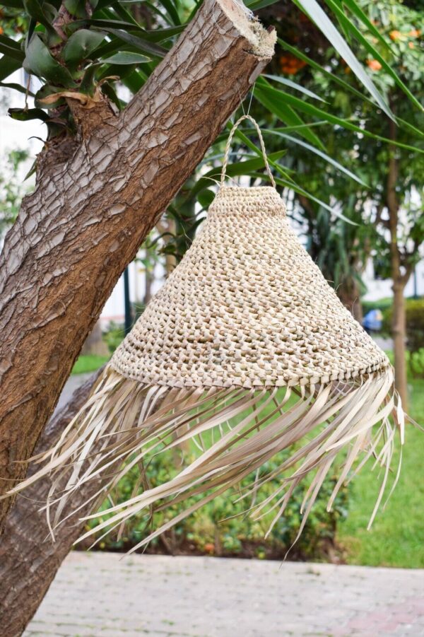 Moroccan pendant lamp, Conical lamp Wicker lampshade, Rattan lamp shade - Image 5