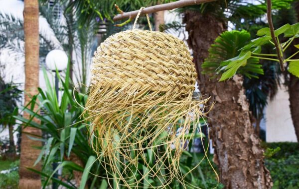 Moroccan pendant lamp, Wicker lampshade, Rattan lamp shade, Straw chandelier - Image 2