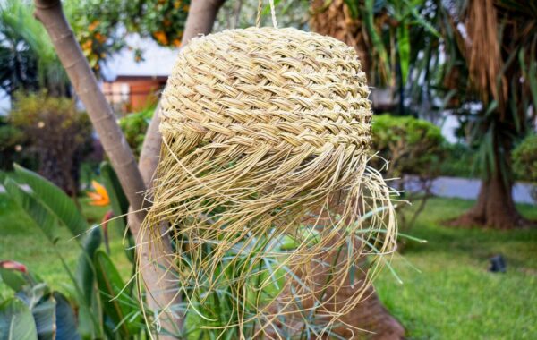 Moroccan pendant lamp, Wicker lampshade, Rattan lamp shade, Straw chandelier - Image 3