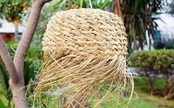 Moroccan pendant lamp, Wicker lampshade, Rattan lamp shade, Straw chandelier - Image 4