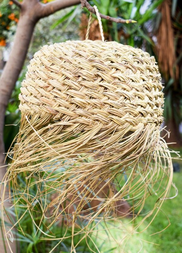 Moroccan pendant lamp, Wicker lampshade, Rattan lamp shade, Straw chandelier - Image 5