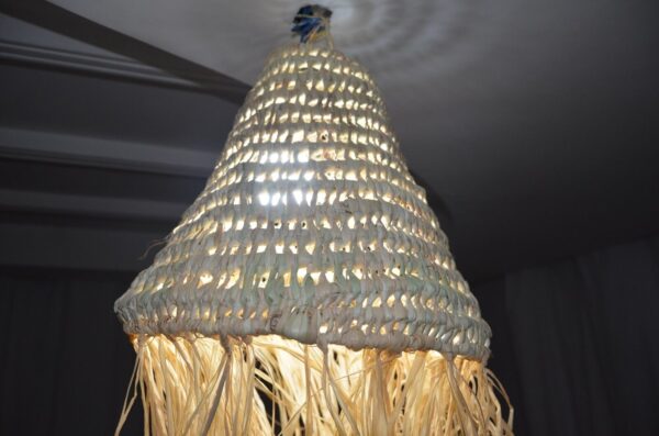 Moroccan pendant light straw and raffia, straw lampshade, raffia lamp Handmade - Image 5