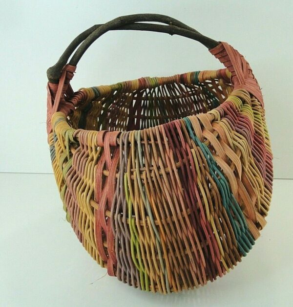 Multi Color Buttocks Basket Boho Farmhouse Country - Image 2