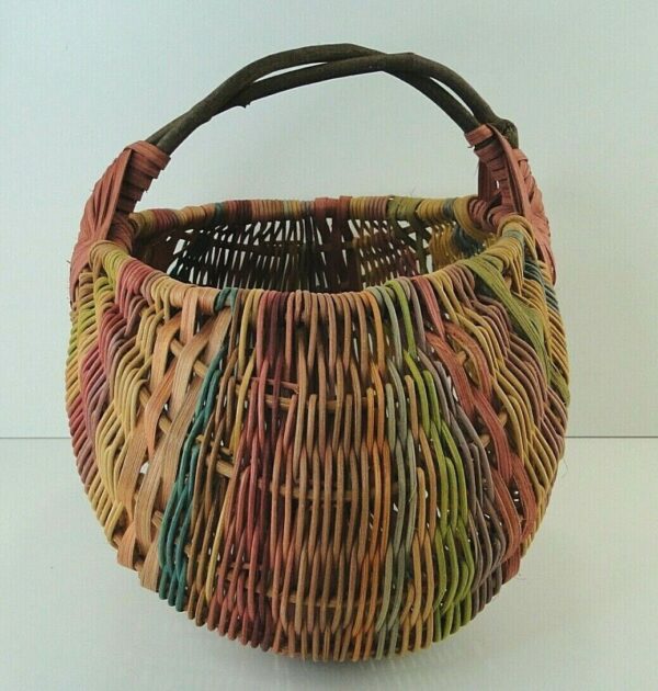 Multi Color Buttocks Basket Boho Farmhouse Country - Image 4