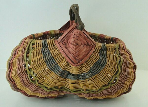 Multi Color Buttocks Basket Boho Farmhouse Country