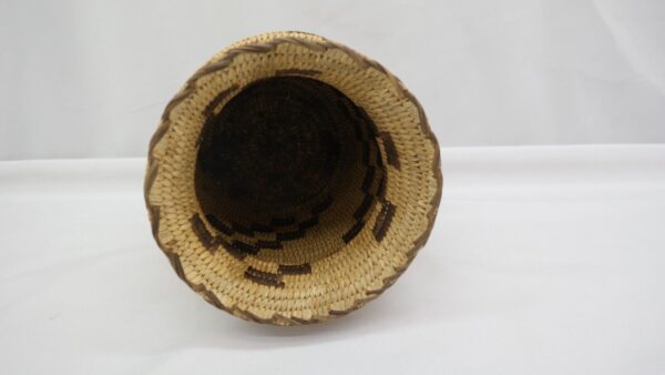 Native American Style Coiled Woven Basket Vase 7 1/2" VY - Image 4