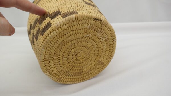 Native American Style Coiled Woven Basket Vase 7 1/2" VY - Image 6