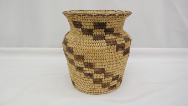 Native American Style Coiled Woven Basket Vase 7 1/2" VY - Image 2