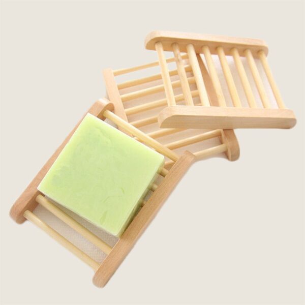 Natural Bamboo Soap Holder Dish Bathroom Shower Plate Stand Storage Wood_vm - Image 4