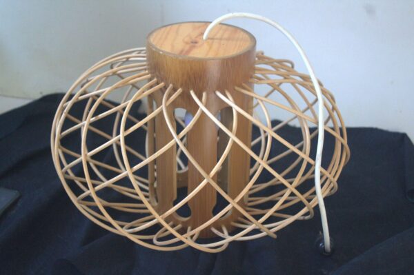 Natural Bamboo Wooden Cane Rattan Ceiling Hanging Pendant Light Lamp Shade - Image 3