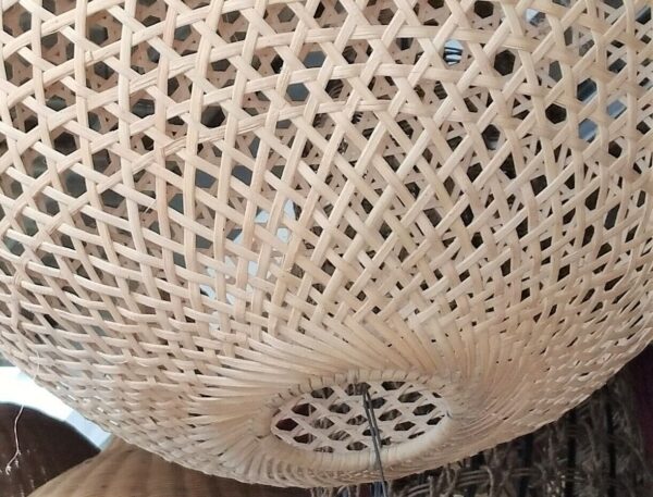 Natural handmade wicker cane rattan ceiling hanging light fitting free shipping - Image 5