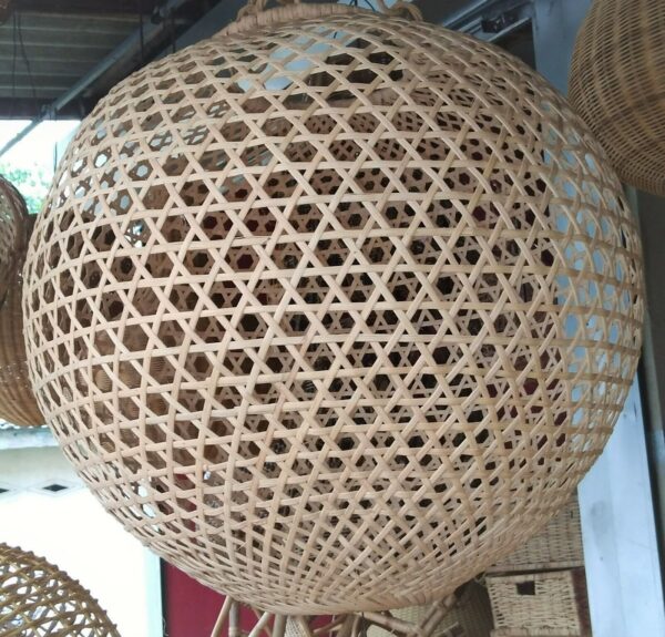 Natural handmade wicker cane rattan ceiling hanging light fitting free shipping