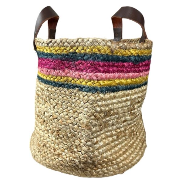 Natural Life Bohemian Market Basket Tote Leather Handles Straw Rattan XL NWT NEW - Image 3