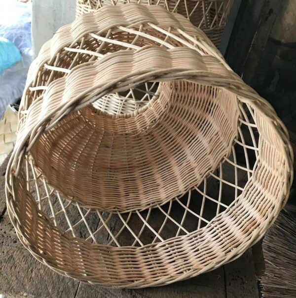 Natural Rattan Lamp Shade cane wicker hanging Pendant Light fitting 10 - Image 2