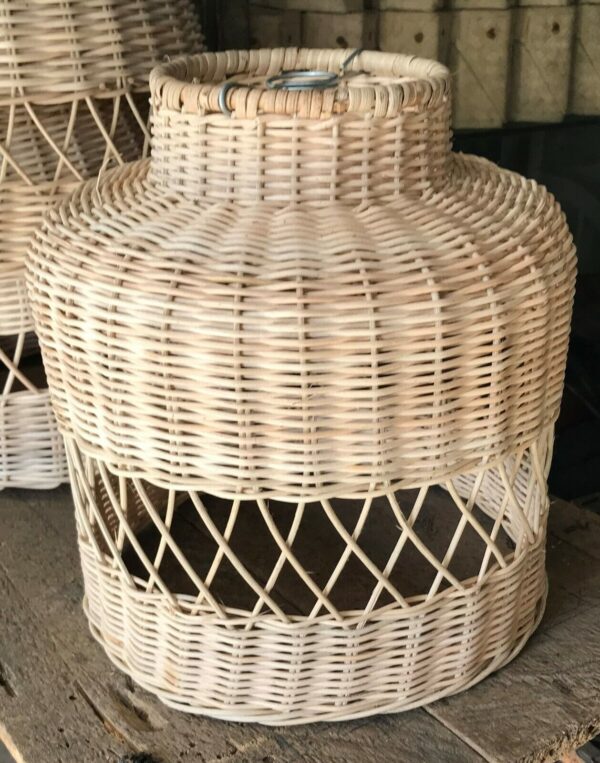 Natural Rattan Lamp Shade cane wicker hanging Pendant Light fitting 10 - Image 3