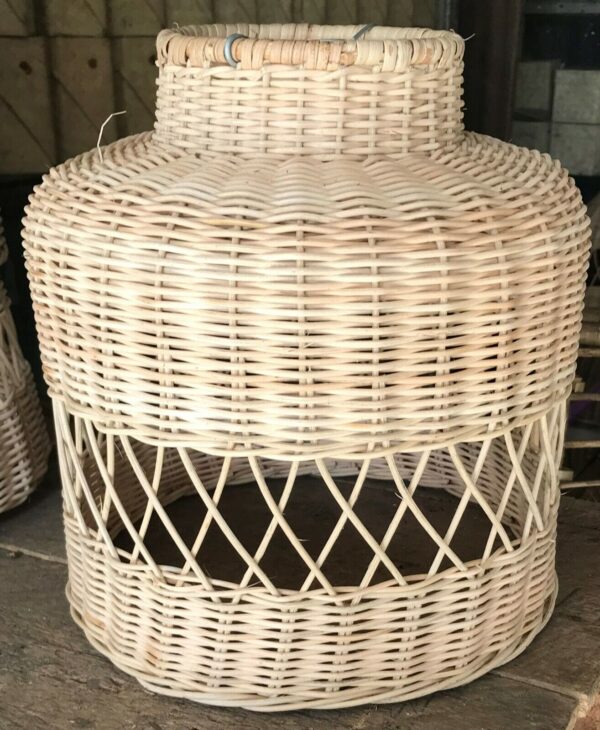 Natural Rattan Lamp Shade cane wicker hanging Pendant Light fitting 10 - Image 4