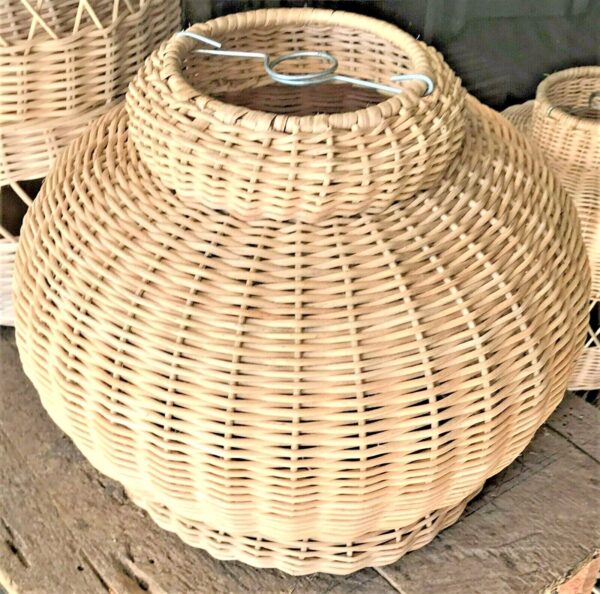 Natural Rattan Lamp Shade cane wicker hanging Pendant Light fitting 12 - Image 3