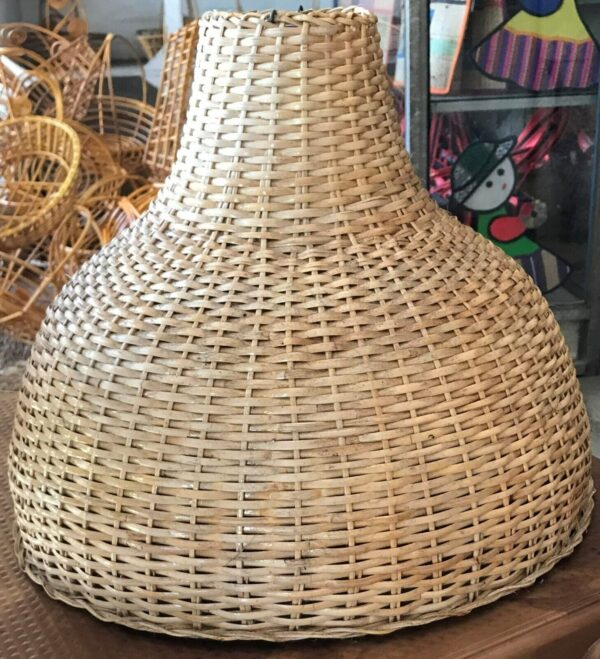 Natural Rattan Lamp Shade cane wicker hanging Pendant Light fitting 14 - Image 2