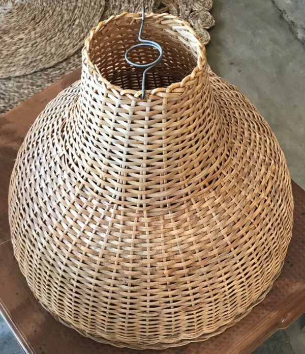 Natural Rattan Lamp Shade cane wicker hanging Pendant Light fitting 14 - Image 4