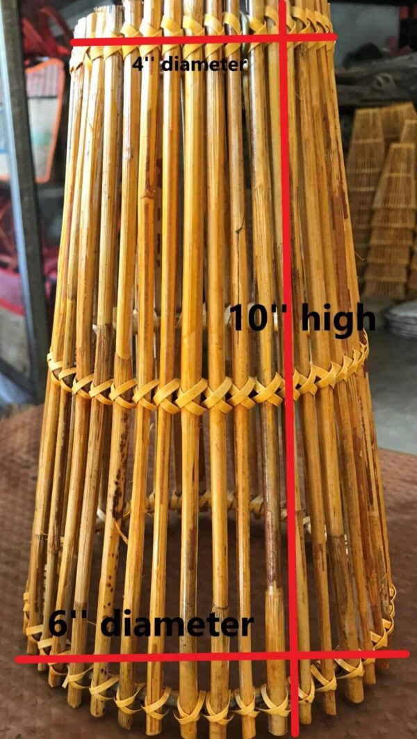 Natural Rattan Lamp Shade cane wicker hanging Pendant Light fitting 15 - Image 4